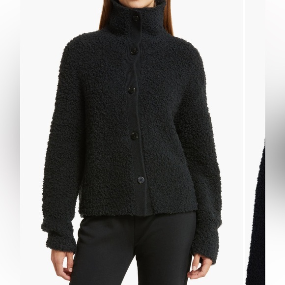 NWT UGG Wool Blend Alaura Cloudfluff Mock Neck Button Up Soft Sweater, Small - Picture 4 of 8